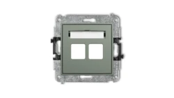 ICON Mechanizm gniazda multimedialnego podwójnego bez modułu (standard Keystone) szałwiowy 61IGM-2P