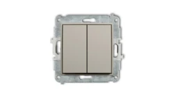 MINI Mechanizm łącznika podwójnego schodowego (dwa klawisze bez piktogramów) taupe 60MWP-33.1