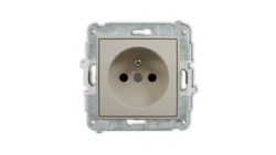 MINI Mechanizm gniazda pojedynczego z uziemieniem 2P+Z (przesłony torów prądowych) taupe 60MGP-1zp