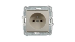 MINI Mechanizm gniazda pojedynczego z uziemieniem 2P+Z (bez przesłon torów prądowych) taupe 60MGP-1z