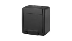 AQUANT 2K gniazdo natynkowe pojedyncze z uziemieniem 2P+Z IP55 antracytowy 5041-17