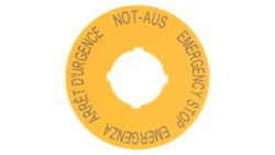 Tabliczka opisowa żółta okrągła fi60 EMERGENCY STOP M22-XBK1 216483