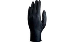 RĘKAWICE JEDNORAZOWE Z NITRYLU, NIEPUDROWANE, NITRYL O CHROPOWATEJ TEKSTURZE, OPAKOWANIE 50, CZARNE, ROZMIAR 6/7, V1600B5006