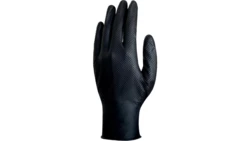 RĘKAWICE JEDNORAZOWE Z NITRYLU, NIEPUDROWANE, NITRYL O CHROPOWATEJ TEKSTURZE, OPAKOWANIE 50, CZARNE, ROZMIAR 9/10, V1600B5009