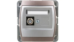 GAZELA Gniazdo antenowe pojedyncze typu F srebrno/ tytanowe GPA-1JF/m/18/23