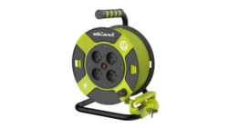 Przedłużacz bębnowy 4-gniazdowy H05VV-F 3G1.0, 20m lemonkowo-czarny / 24621