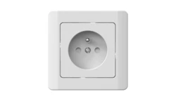 Gniazdo podtynkowe z uziemieniem, Silva, białe / 46136