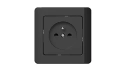 Gniazdo podtynkowe z uziemieniem, Silva, czarne / 46220