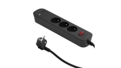 Przedłużacz szybkoładujący PD20 3-gniazdowy z wyłącznikiem + 2x USB (A+C) 1,4m SQUALL, grafitowy / 34098