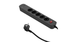 Przedłużacz szybkoładujący PD20 5-gniazdowy z wyłącznikiem + 2x USB (A+C) 1,4m SQUALL, grafitowy / 34099