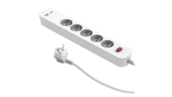 Przedłużacz szybkoładujący PD20 5-gniazdowy z wyłącznikiem + 2x USB (A+C) 1,4m SQUALL, biały / 34097