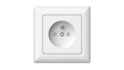Gniazdo podtynkowe z uziemieniem, Varia, białe / 46110