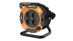 Przedłużacz bębnowy 4-gniazdowy H05VV-F 3G1.0, 15m pomarańczowo-czarny / 24622