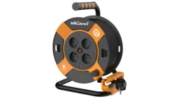 Przedłużacz bębnowy 4-gniazdowy H05VV-F 3G1.5, 25m pomarańczowo-czarny / 24624