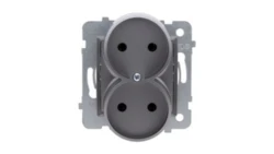 ROSA Gniazdo wtyczkowe podwójne b/u bez ramki inox GP-2Q/M.IN