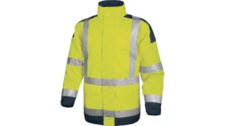 Kurtka ostrzegawcza ocieplana z poliestru Oxford powlekanego poliuretanem kl. 3 kol.żółty fluo-granatowy roz.3XL CORP EASYVJM3X