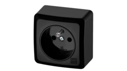 BERG Gniazdo pojedyncze z uziemieniem n/t 2P+Z czarny 3733-09