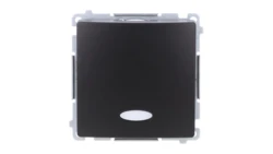 Simon Basic Łącznik jednobiegunowy (moduł) z sygnalizacją załączenia, 10AX, 250V, szybkozłącza, czarny BMW1ZL.01/49