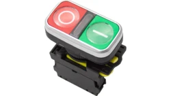 Przycisk podwójny włącz/wyłącz zielony/czerwony 230V IP65 NYG3-D1 XBS