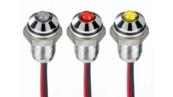 Lampka kontrolna do montażu panelowego 1.8 → 3.3V dc Zielony, czerwony 6mm LED Chrom Wyprowadzenia RS PRO