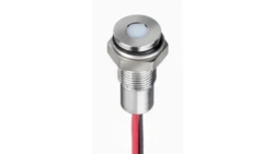 Lampka kontrolna do montażu panelowego 1.8 → 3.3V dc, biała 6mm LED Chrom Wyprowadzenia RS PRO