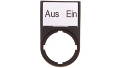 Tabliczka opisowa AUS-EIN 50x30mm czarna 22mm prostokątna M22S-ST-D10 216490