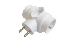 Rozgałęźnik wtyczkowy 3-gniazdowy - 2x2P+Z, 1x2P-euro, uziemienie biały / 28134