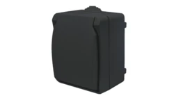 Gniazdo pojedyncze z uziemieniem natynkowe z klapką Aqua Plus IP54 antracyt / 40333