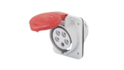 Gniazdo stałe 4P 16A 400V czerwone IP44 10 6H IEC 309 HP GW62209H /opak. 50/