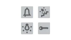 Piktogramy, zestaw soczewek do podświetlania urządzeń sterujących, z różnymi symbolami, np. światła, Dahlia GW35986