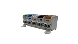 Blok dystrybucyjny - rozdzielczy HLAK25 5P brązowy, czarny, szary, niebieski, zielony 2xAl/Cu 25mm²+16mm² 1000VAC/1500VDC MAG525