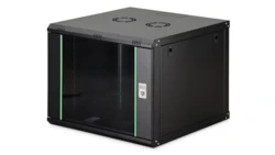 Szafa sieciowa wisząca Dynamic 19 9U rack 600x600, drzwi szyba, czarny, niezłożona, 60kg DN-37107