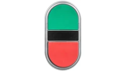 Napęd przycisku podwójny zielony/czerwony z samopowrotem wystający/płaski LPCB7213