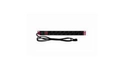 Listwa zasilająca Rack 1U 8x Schuko, włącznik, kabel C14 2m
