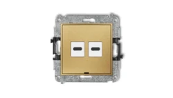 MINI Mechanizm ładowarki USB podwójnej 2xUSB C, 30W max., bez pola opisowego złoty 29MCUSBBO-9