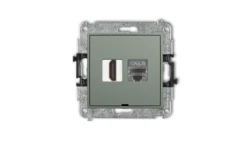 ICON Mechanizm gniazda HDMI 2.1, 8K + gniazda 1xRJ45, kat. 8, ekranowany, 8-stykowy, bez pola opisowego szałwiowy 61IGHKBO-88