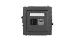 DECO Mechanizm gniazda HDMI 2.0, 4K + gniazda komp. poj. 1xRJ45, kat. 6, ekranowany, 8-stykowy grafitowy mat 28DGHK-46