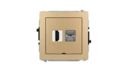 DECO Mechanizm gniazda HDMI 2.0, 4K + gniazda 1xRJ45, kat. 6, ekranowany, 8-stykowy, bez pola opisowego złoty metalik 8DGHKBO-46
