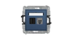 MINI Mechanizm gniazda pojedynczego HDMI 2.1, 8K + gniazda komp. poj. 1xRJ45, kat. 8, ekranowany, 8-stykowy navy blue 64MGHK-88