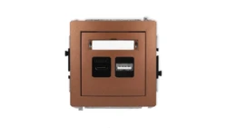 DECO Mechanizm ładowarki USB podwójnej USB C + USB A, 30W max. brązowy metalik 9DCUSB-10