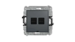 ICON Mechanizm ładowarki USB podwójnej 2xUSB C, 30W max., bez pola opisowego grafitowy mat 28ICUSBBO-9