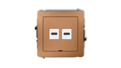DECO Mechanizm ładowarki USB podwójnej 2xUSB C, 30W max., bez pola opisowego złoty metalik 8DCUSBBO-9