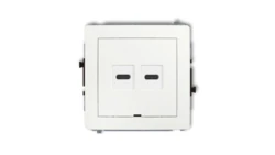 DECO Mechanizm ładowarki USB podwójnej 2xUSB C, 30W max., bez pola opisowego biały mat 25DCUSBBO-9