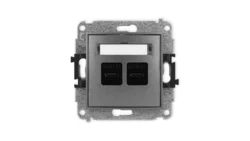 MINI Mechanizm ładowarki USB podwójnej 2xUSB C, 30W max. grafitowy 11MCUSB-9