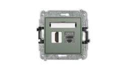 MINI Mechanizm gniazda pojedynczego HDMI 2.1, 8K + gniazda komp. poj. 1xRJ45, kat. 8, ekranowany, 8-stykowy szałwiowy 61MGHK-88