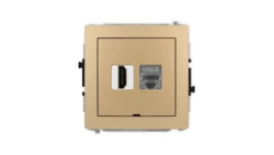 DECO Mechanizm gniazda HDMI 2.1, 8K + gniazda 1xRJ45, kat. 8, ekranowany, 8-stykowy, bez pola opisowego złoty metalik 8DGHKBO-88