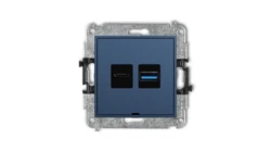 ICON Mechanizm ładowarki USB podwójnej USB C + USB A, 30W max., bez pola opisowego navy blue 64ICUSBBO-10