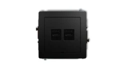 DECO Mechanizm ładowarki USB podwójnej 2xUSB C, 30W max., bez pola opisowego czarny mat 12DCUSBBO-9