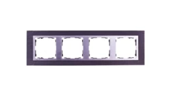Simon 82 Ramka poczwórna pozioma kamień łupek/ ramka pośrednia aluminium mat 82947-63