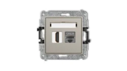 ICON Mechanizm gniazda pojedynczego HDMI 2.1, 8K + gniazda komp. poj. 1xRJ45, kat. 8, ekranowany, 8-stykowy taupe 60IGHK-88